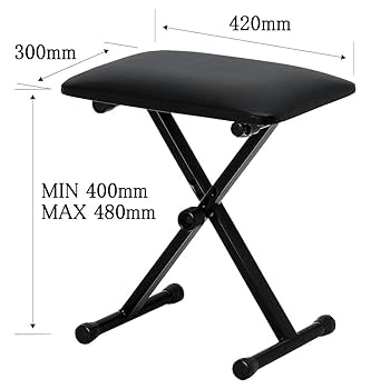 Amazon | KC キーボードスローン (ピアノ椅子) ブラック KB-4400